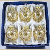 2.16" Blown Glass Egyptian Christmas Ornaments - Set of 6 Ornaments